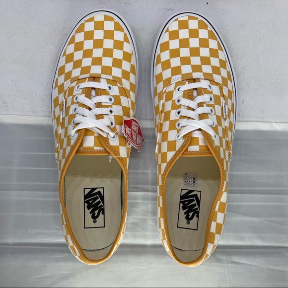 Vans Authentic Gold Checkerboard Lace Up Skate Shoes Mens Size 11.5 - Picture 7 of 11